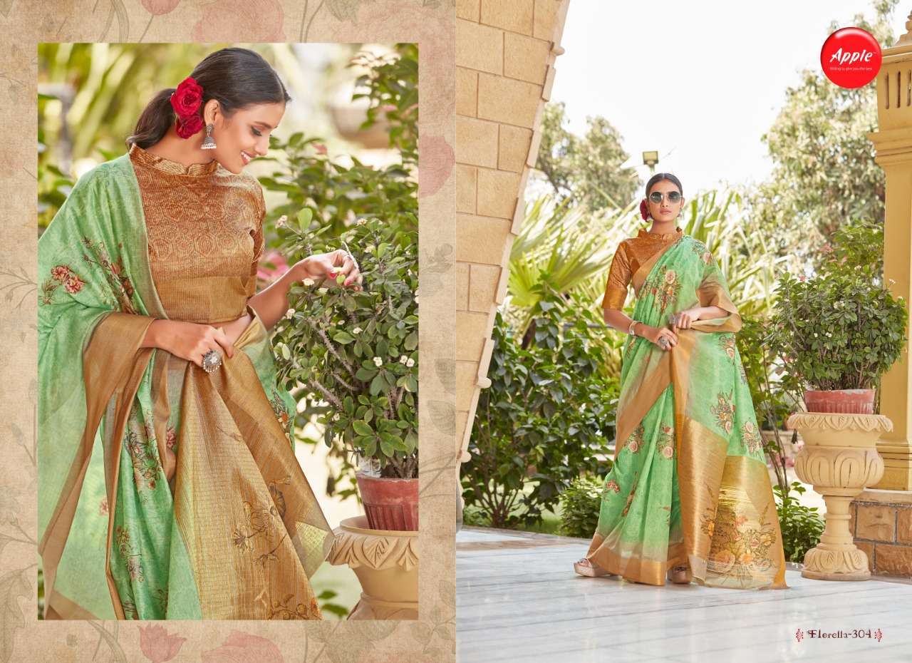 Multi Color Apple Saree Florella Vol 3 Cotton Silk Fancy Party Wear Saree Catalog