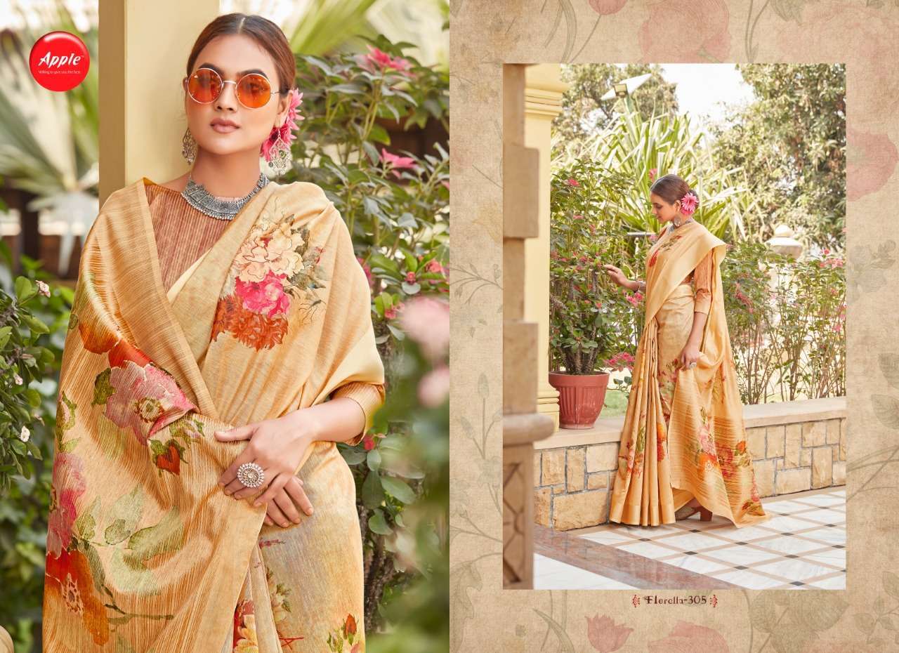 Multi Color Apple Saree Florella Vol 3 Cotton Silk Fancy Party Wear Saree Catalog
