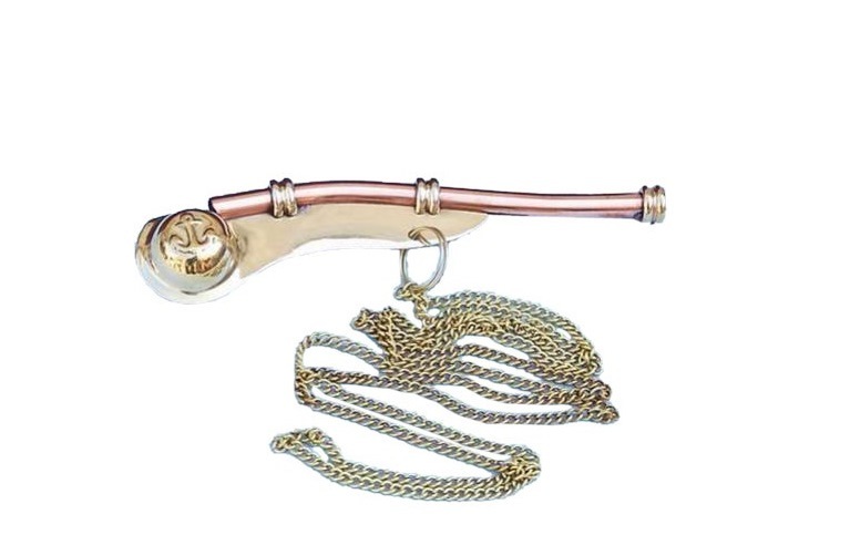 Brown 4.5" Whistle Key Chain