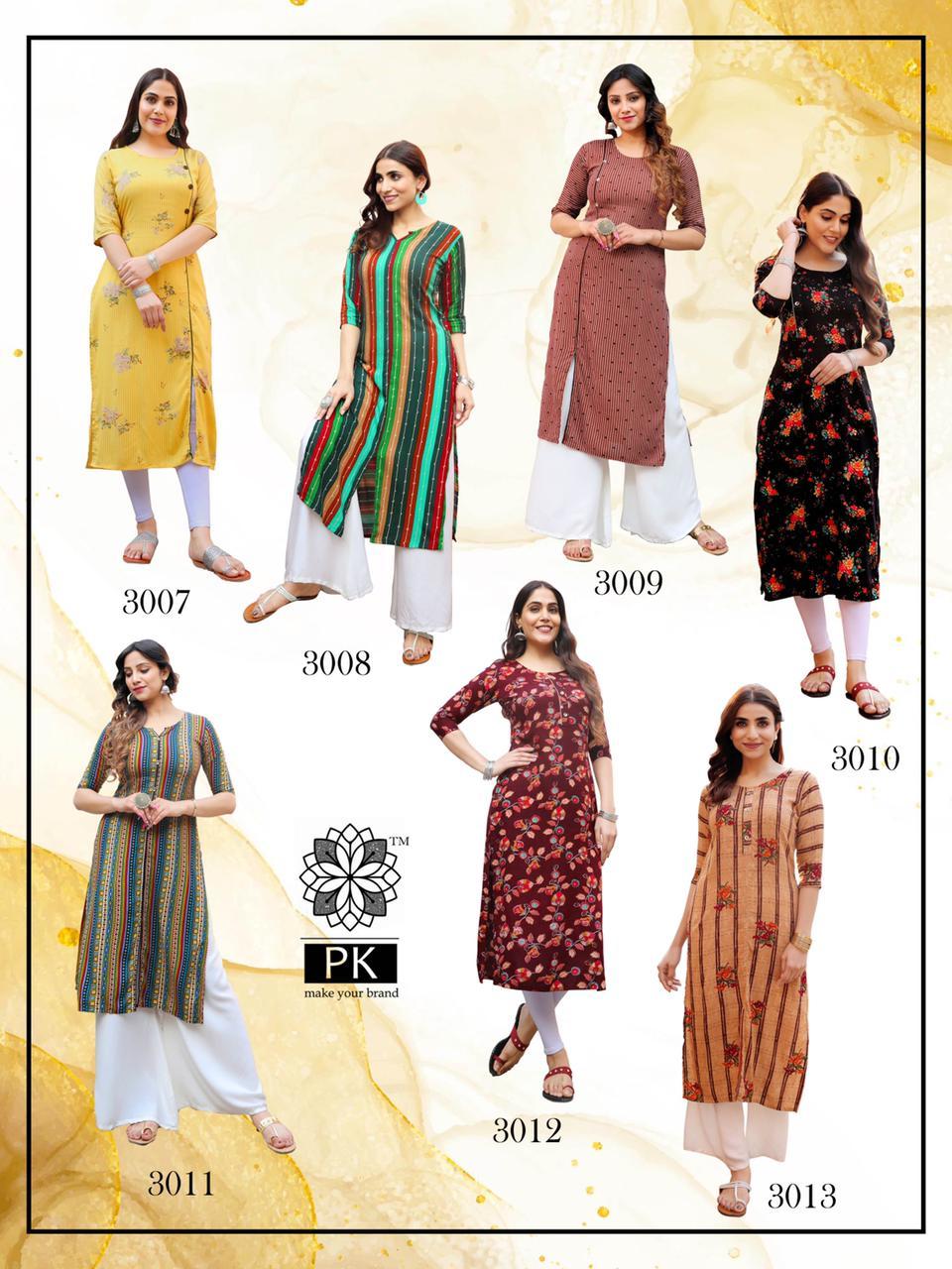 Liva Vol 3 Rayon Printed Kurtis - Heavy Rayon Fabric, Sizes S(36) To 4xl(48) | Casual, Formal & Daily Wear, Quick Dry, Customized Logo, 3-4th Sleeve