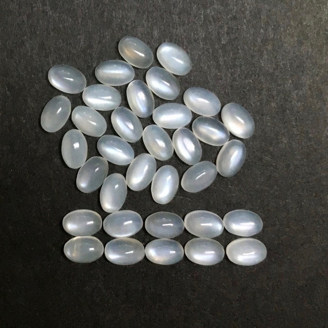 4x5mm White Moonstone Oval Cabochon Loose Gemstones Grade: Aaa