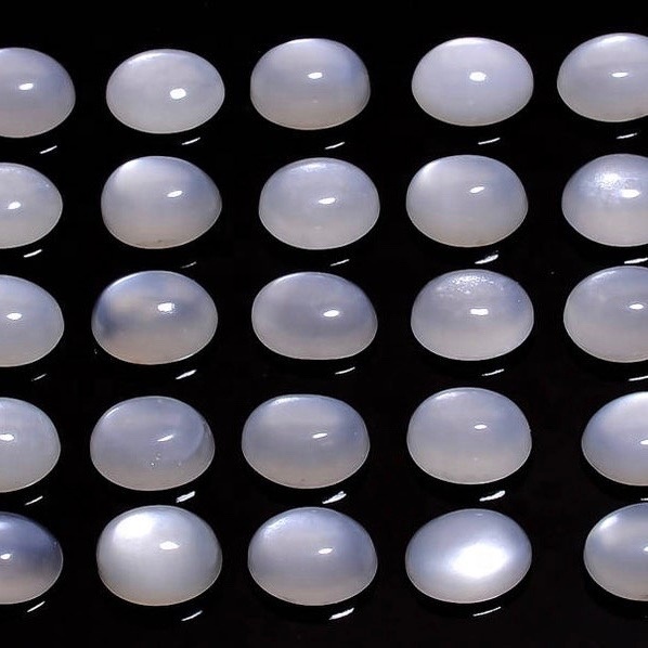 9x11mm White Moonstone Oval Cabochon Loose Gemstones Grade: Aaa