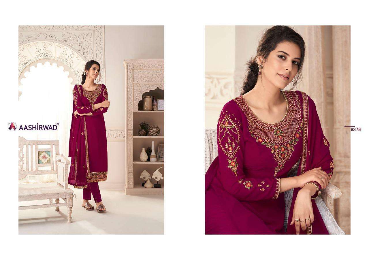 Aashirwad Creation Nargis Georgette Salwar Suit - Real Georgette Fabric, Unstitched Size | Multi Color, Embroidered Design, Full Sleeves, Washable, Ideal For All Seasons