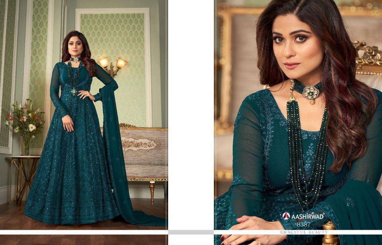 Salwar Kameez - Real Georgette & Dull Santoon, Multi Color Embroidered Design With Full Sleeves For All Seasons