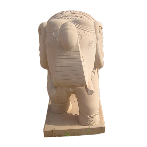 Pink Sandstone Elephant Statue