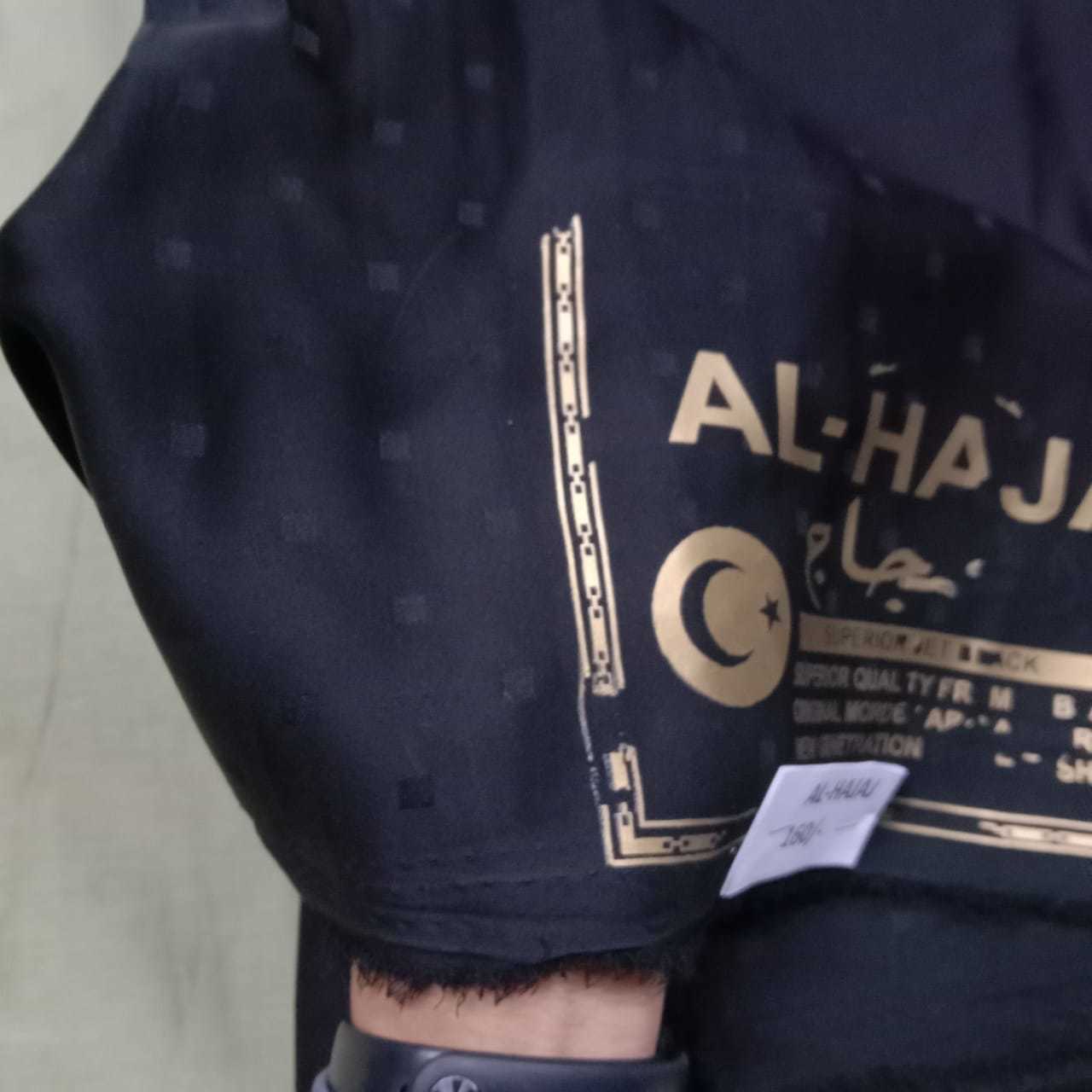 Al Hajaj - Sustainable Black Fabric, 61 Inch Width | Washable, Minimum Order Quantity 100 Meters, Production Time 40-45 Days