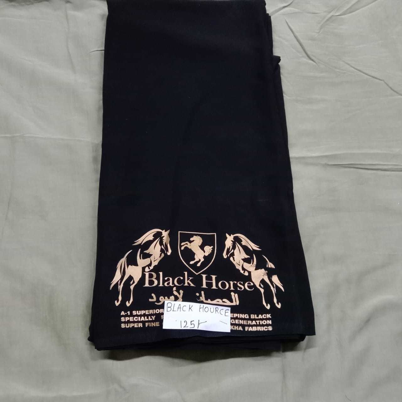 Black Horse - Sustainable Black Fabric, 60 Inch Width | Washable Garment Material With Minimum Order Quantity Of 100 Meters