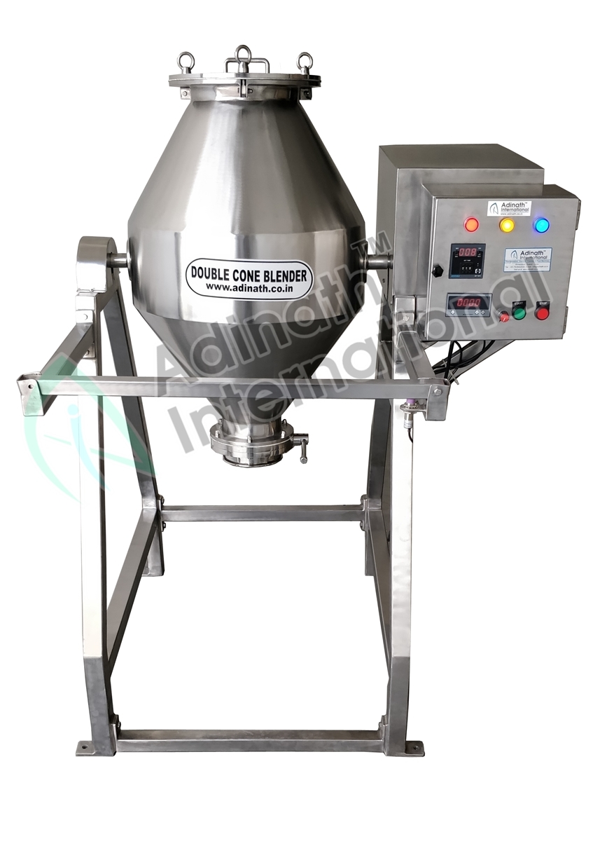 Gmp Double Cone Blender - Stainless Steel, 1200 X 900 X 1070 Mm, Silver | Electric Drive, Semi-automatic, Human Machine Interface, 1 Year Warranty