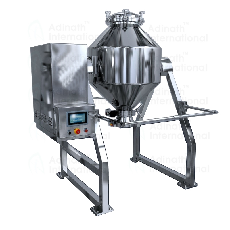 Gmp Double Cone Blender - Stainless Steel, 1200 X 900 X 1070 Mm, Silver | Electric Drive, Semi-automatic, Human Machine Interface, 1 Year Warranty