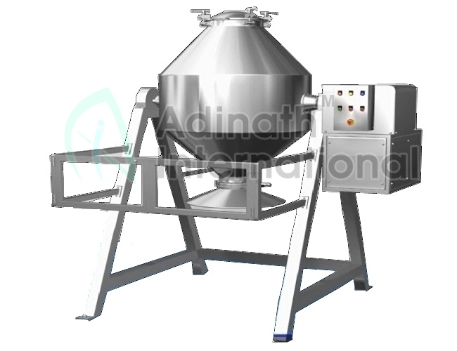 Gmp Double Cone Blender - Stainless Steel, 1200 X 900 X 1070 Mm, Silver | Electric Drive, Semi-automatic, Human Machine Interface, 1 Year Warranty