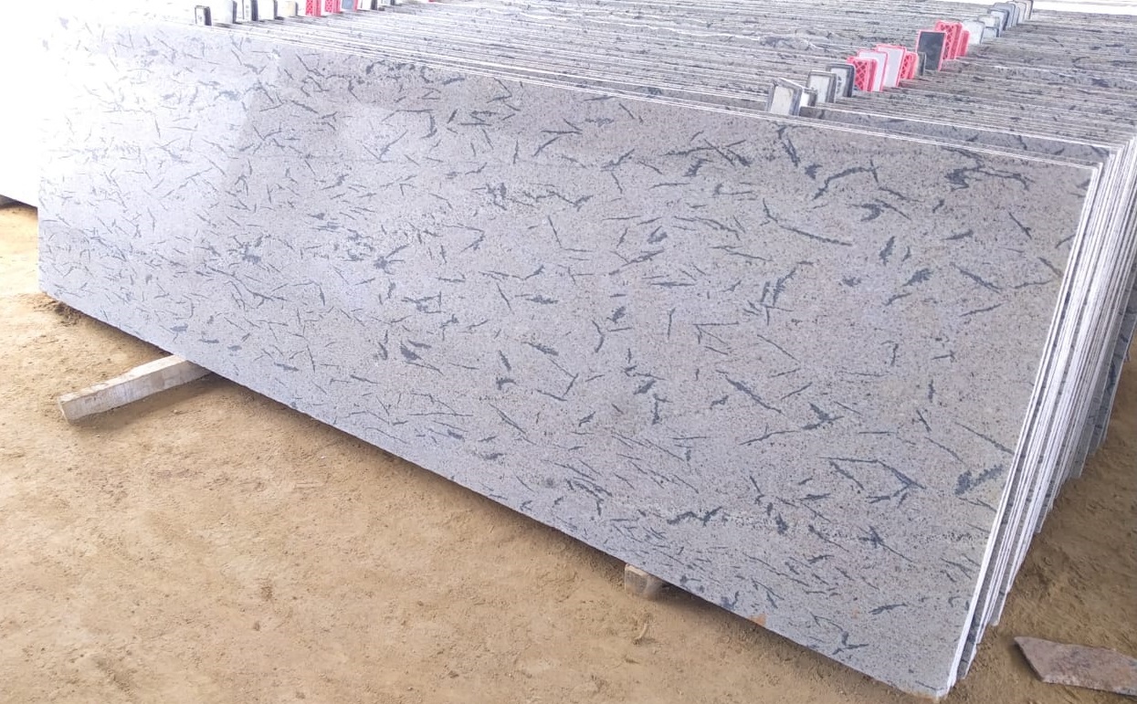 French White Granite - Gangsaw Slabs (280 Up X 180 Up Cm) & Small Slabs (240 Up X 70 Up Cm) | Elegant Look, Beautiful Texture, Seamless Finish