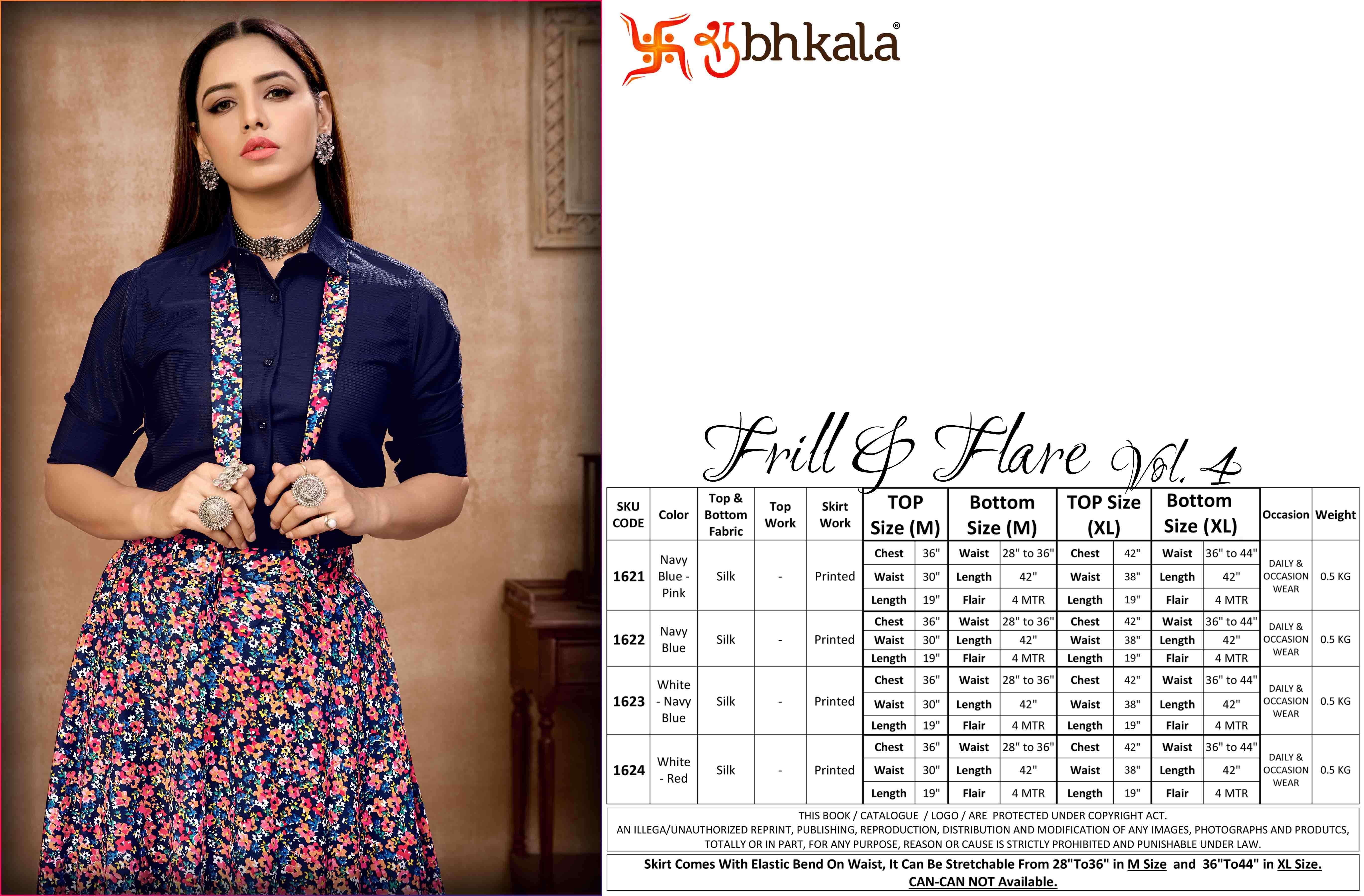 Multi Color Shubhkala Frill And Flare Vol 4 Designer Top And Bottom Catalog