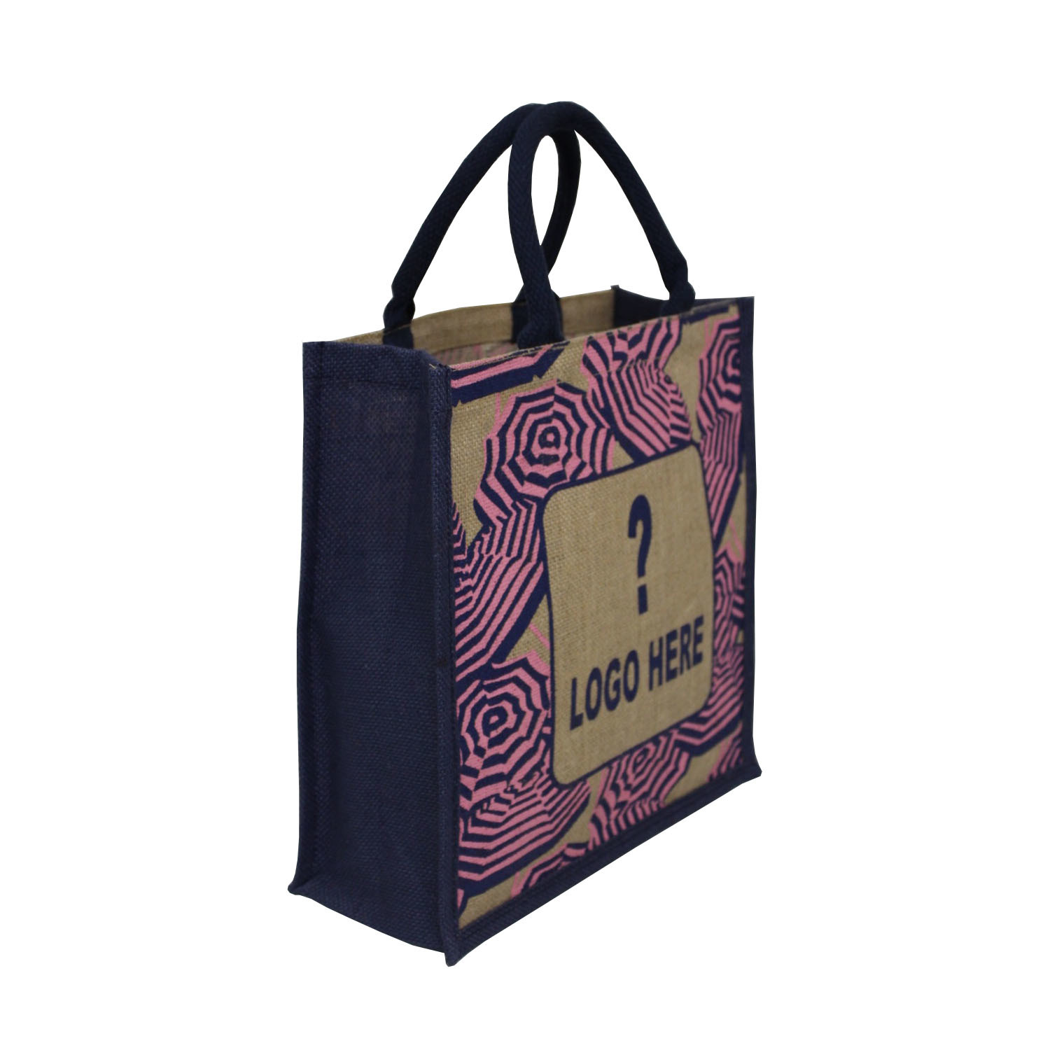 Re-useable Multi Color Customized Print Padded Rope Handle Pp Laminated Jute Bag