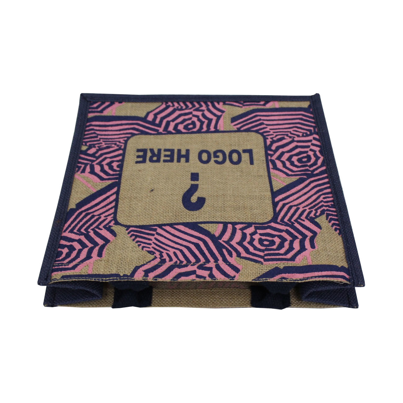 Re-useable Multi Color Customized Print Padded Rope Handle Pp Laminated Jute Bag