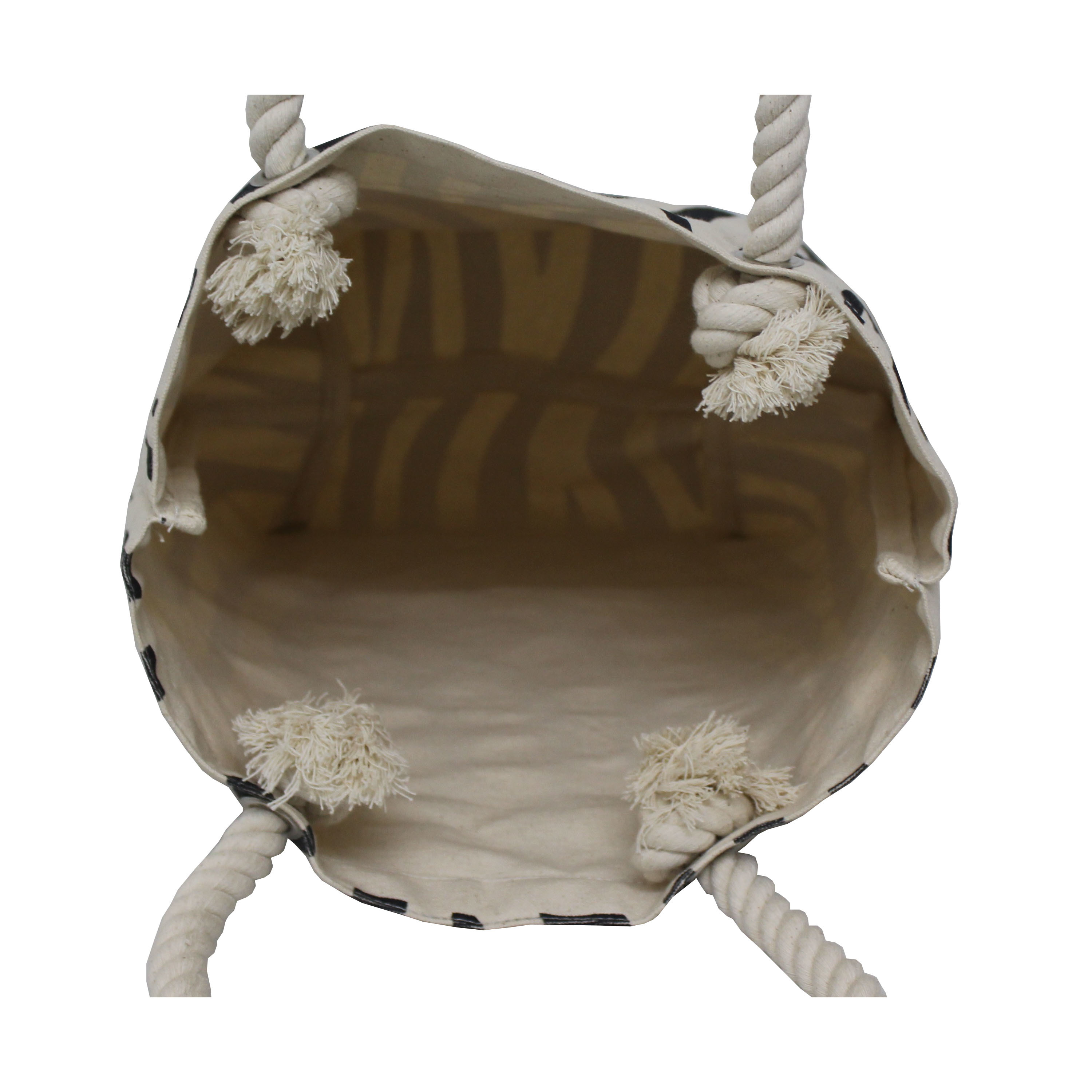 Zebra Print 12 Oz Natural Canvas Tote Bag Size: 38 H X 38 W X 15 Cm Bottom