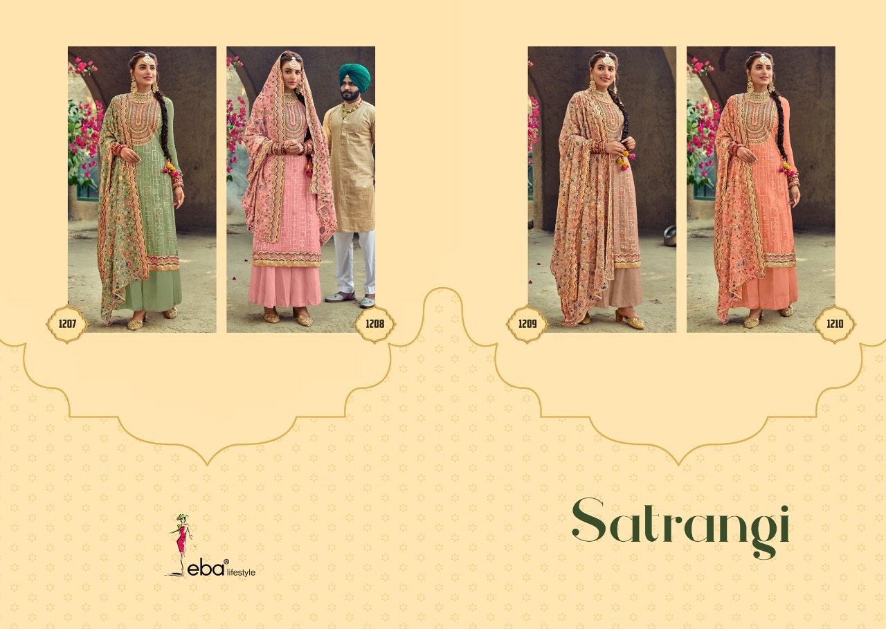 Wedding Suit - Faux Georgette Top & Dupatta, Santoon Bottom | Heavy Embroidery, Elegant Design, Luxurious Fabric, Beautiful Color