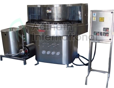 Semi Automatic Rotary Bottle Washing Machine - Stainless Steel, 2900x2100x2400mm, Silver | 40-100 Bottles/minute, Compact Gmp Model, Geneva Mechanism