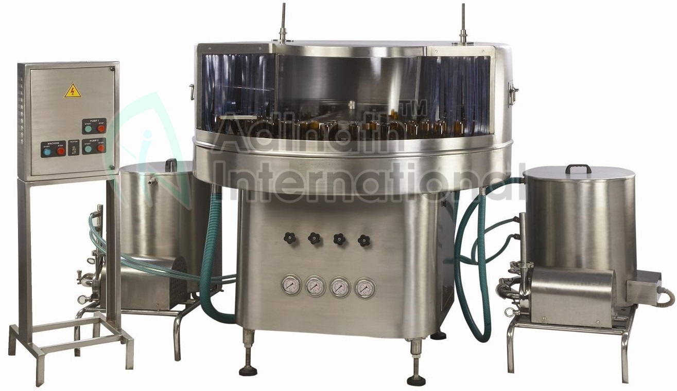 Rotary Bottle Washer - 1650x1650x2150 Mm, Silver | Designed For Glass And Mild Steel Bottles, Geneva Mechanism, 220v, 100-200 Kg Weight, 1 Year Warranty