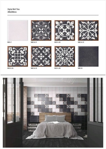 200 X 200 Mm Digital Wall Tiles - Ceramic, 200 x 200 Mm, Glazed Surface, 7 Mm Thickness | Acid-Resistant, Heat Insulation, Rustic Design