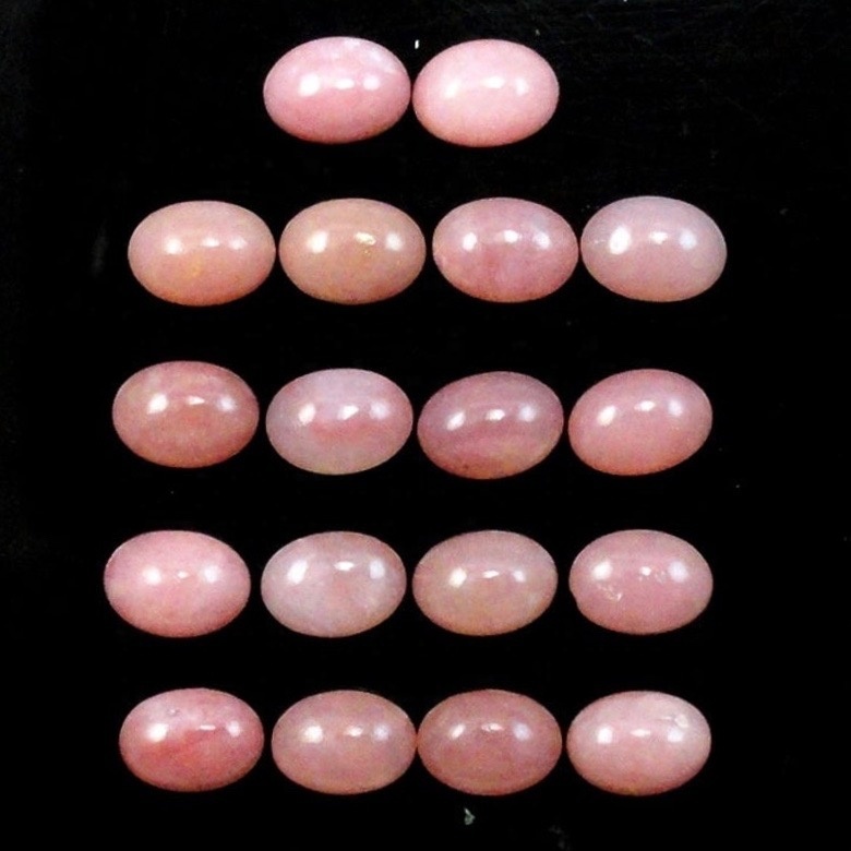 Pink Opal Oval Cabochon Gemstones Grade: Aaa