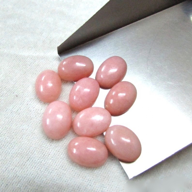 Pink Opal Oval Cabochon - 7x9mm Natural Gemstone | Aaa Quality, Excellent Cut, Unique Pink Color