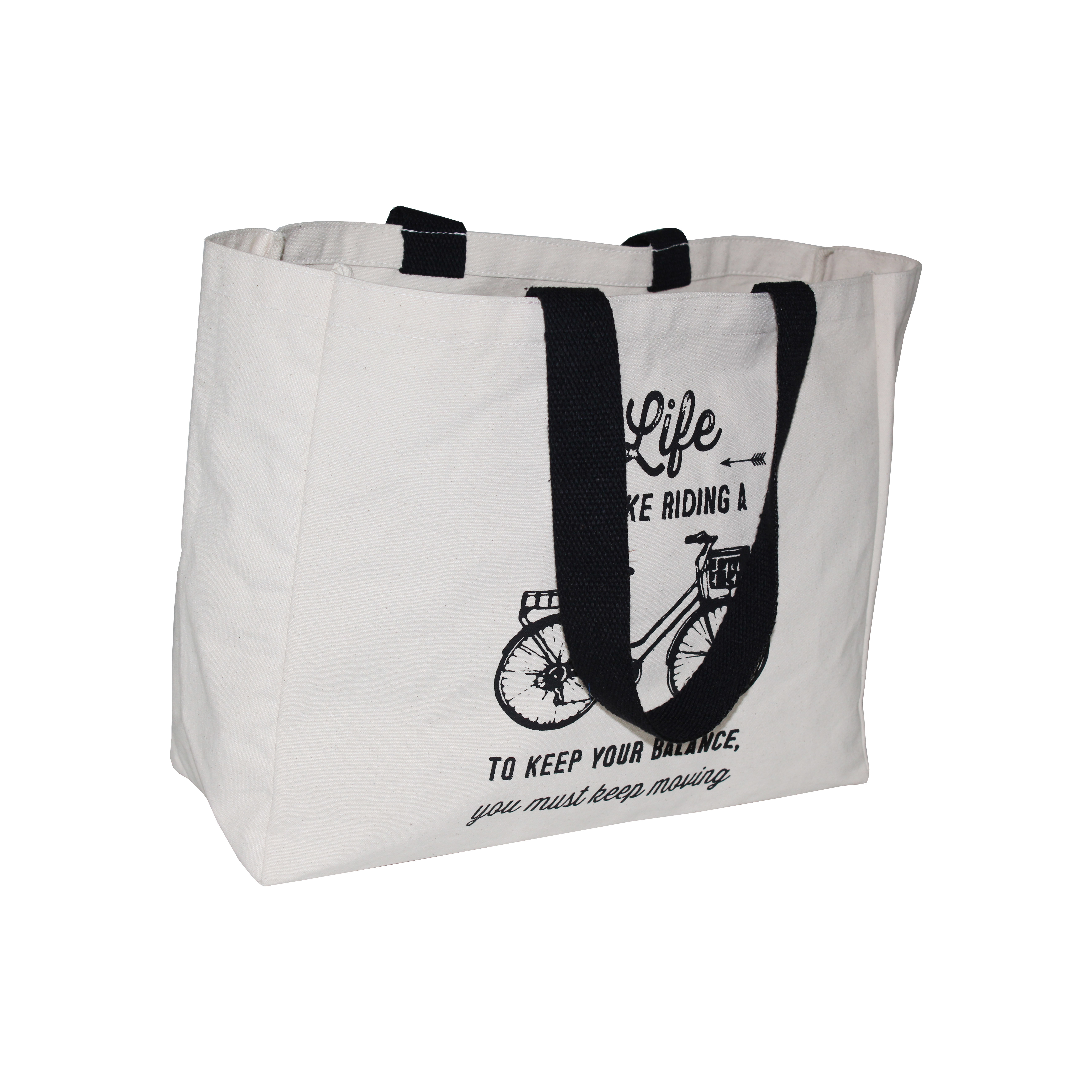 Cotton Web Handle Fashion Promotion Use Canvas Shopping Bag - 12 Oz Natural Canvas, 33 H X 40 W X 15 Cm, Open Closure, Re-usable, Eco-friendly, Moq 500 Pcs