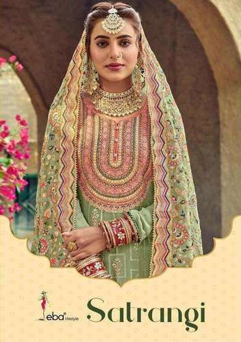 Multi Color Eba Lifestyle Satrangi Georgette Embroidered Designer Suit Catalog