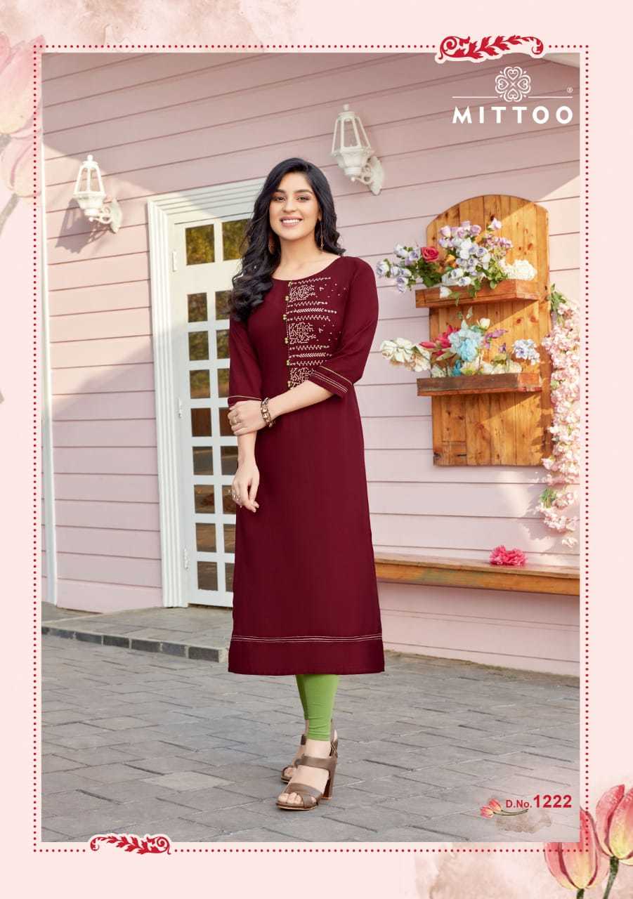 Palak Vol 25 Designer Rayon Kurtis - 14kg Heavy Rayon, Size M(38) To Xxxl(46) | 3-4th Sleeve, Embroidered Pattern, Quick Dry, Casual & Formal Wear