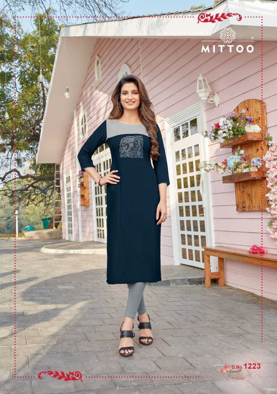 Palak Vol 25 Designer Rayon Kurtis - 14kg Heavy Rayon, Size M(38) To Xxxl(46) | 3-4th Sleeve, Embroidered Pattern, Quick Dry, Casual & Formal Wear
