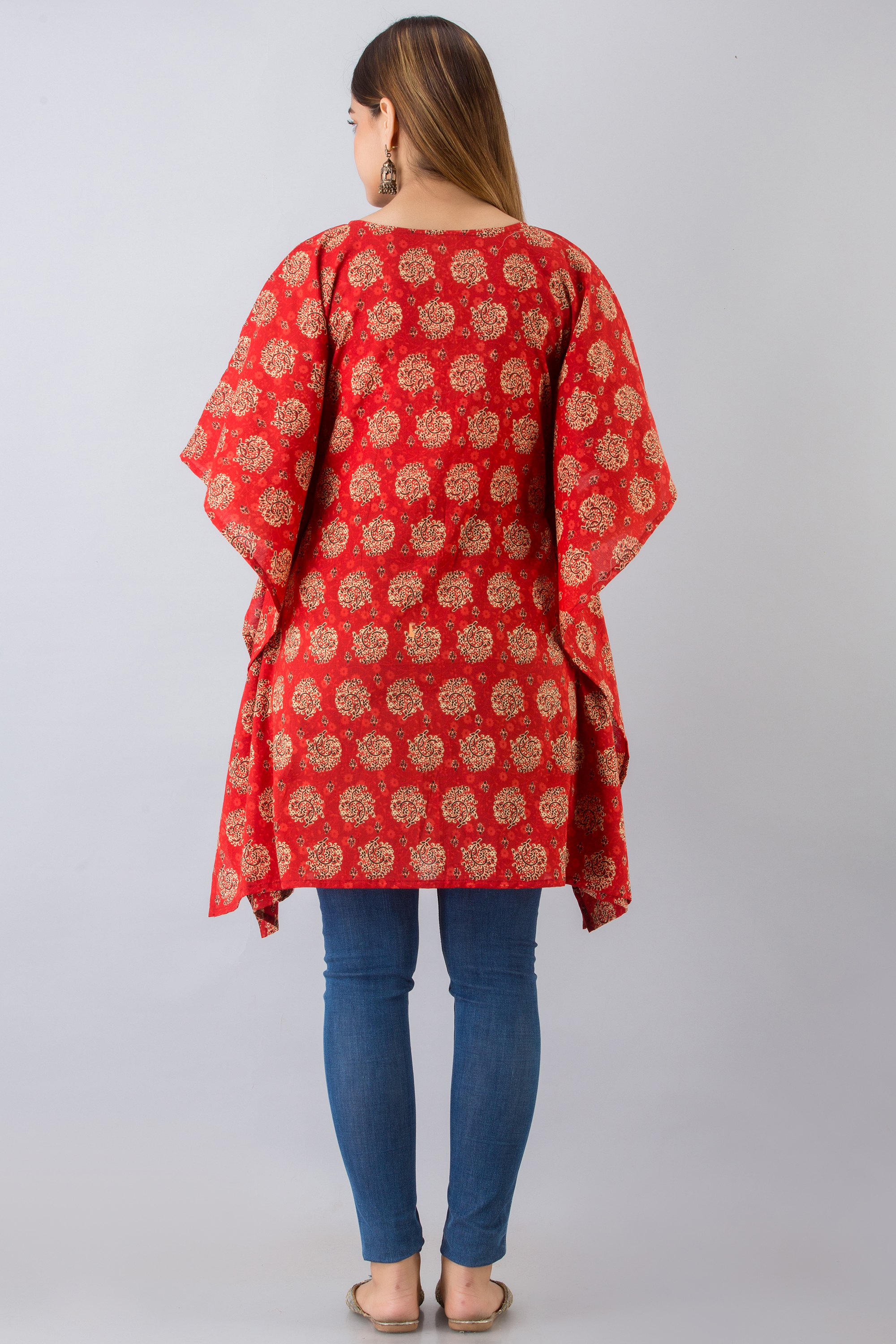 Indian Comfy Red Printed Kaftan