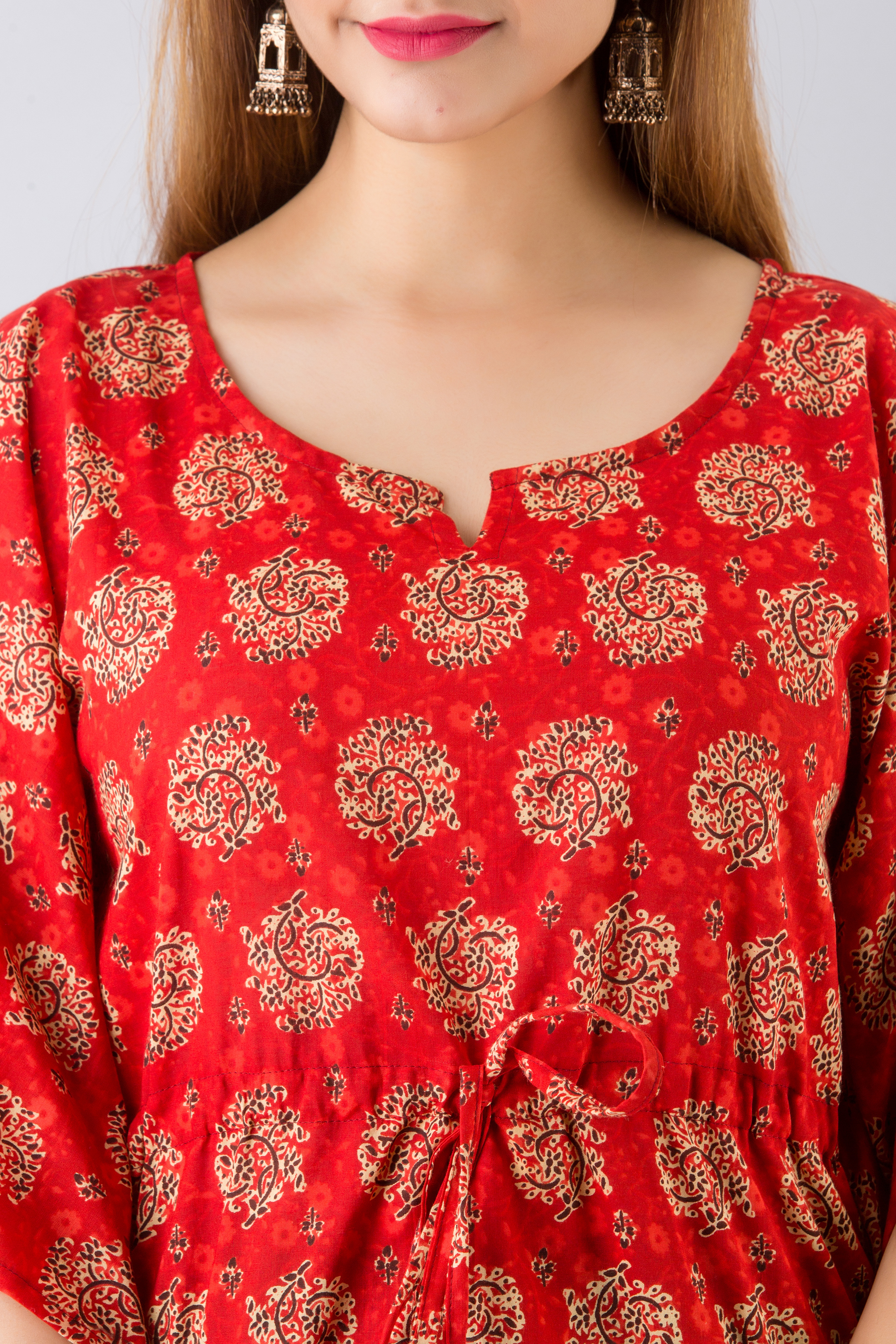 Indian Comfy Red Printed Kaftan