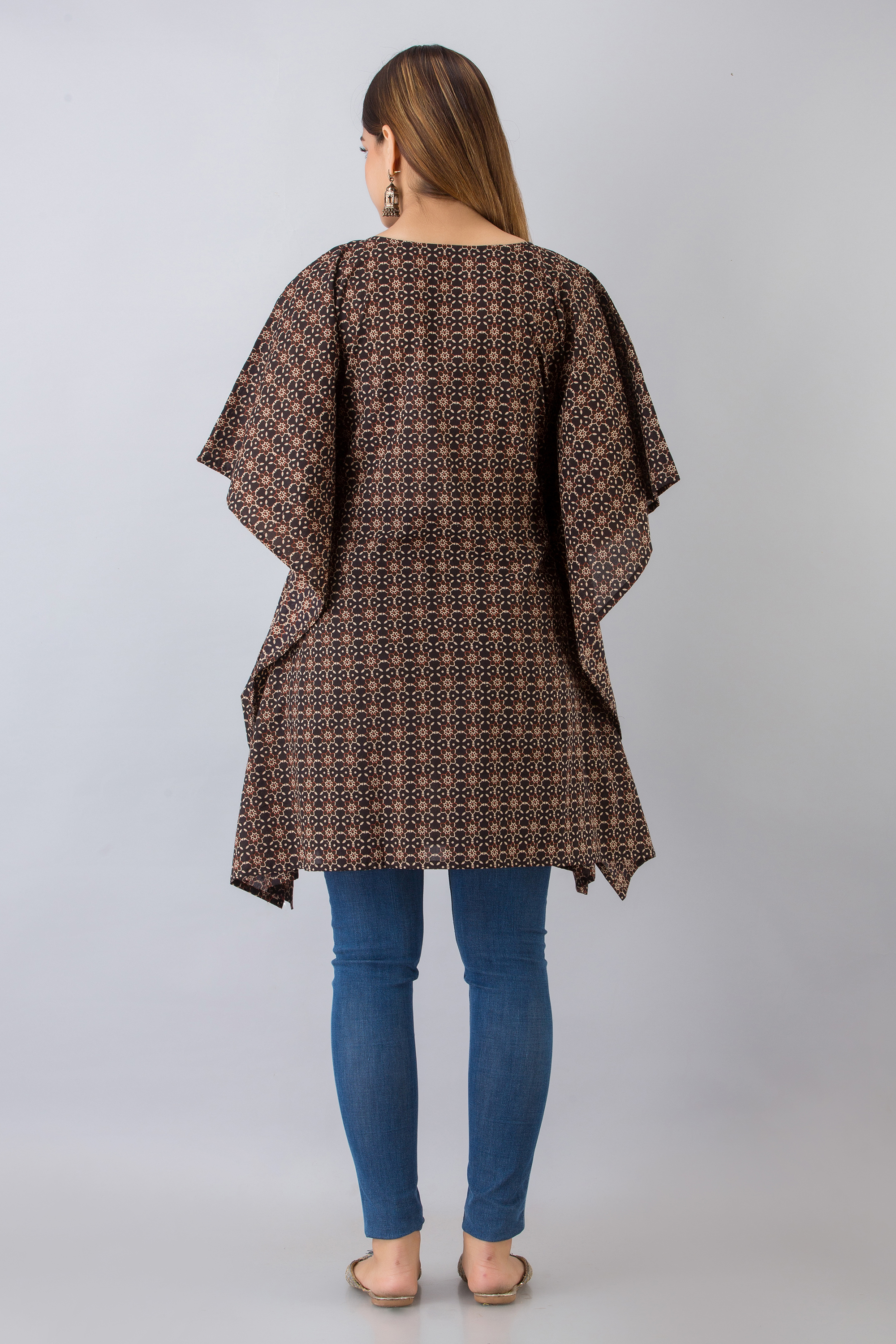 Comfy Brown Printed Kaftan
