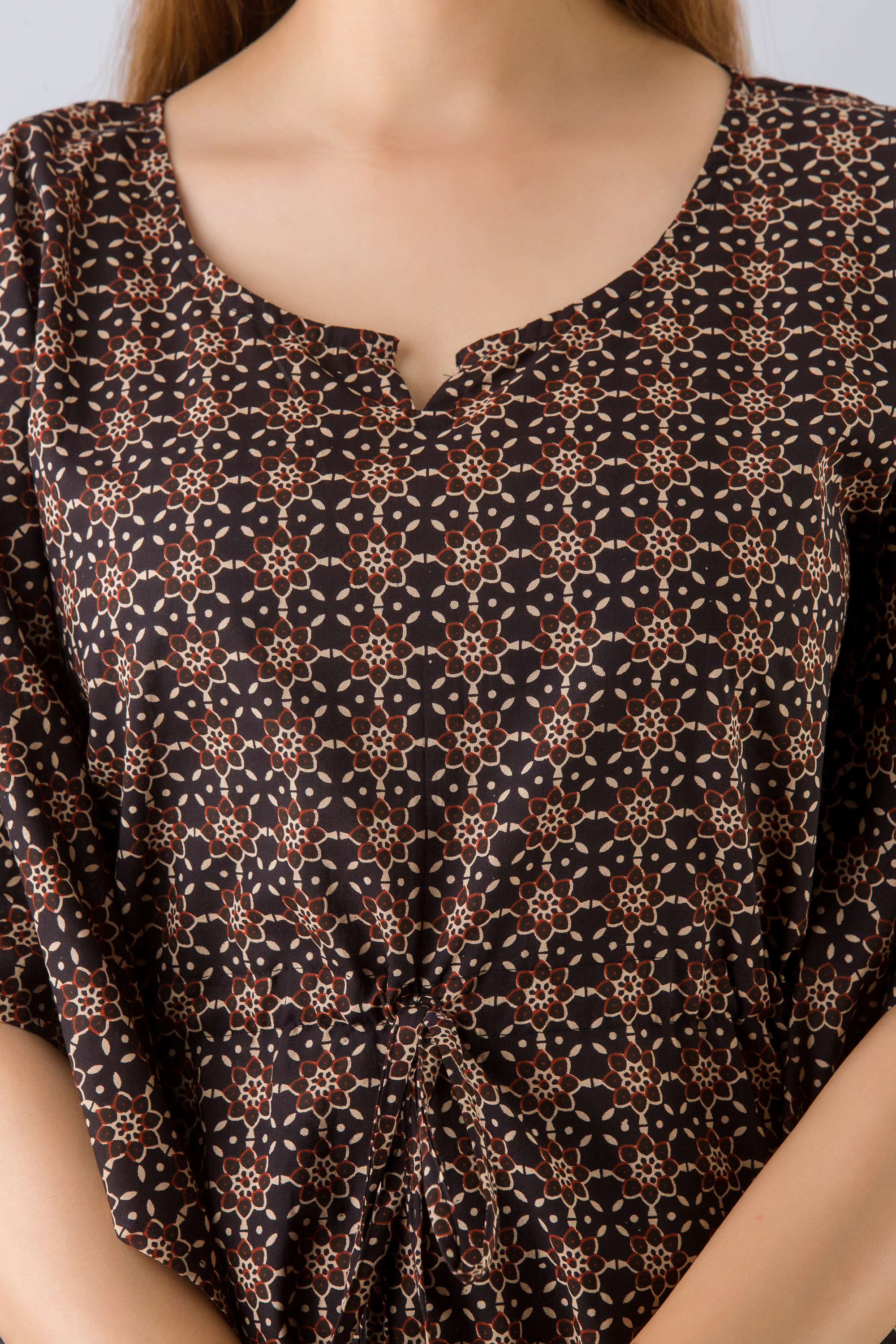 Comfy Brown Printed Kaftan