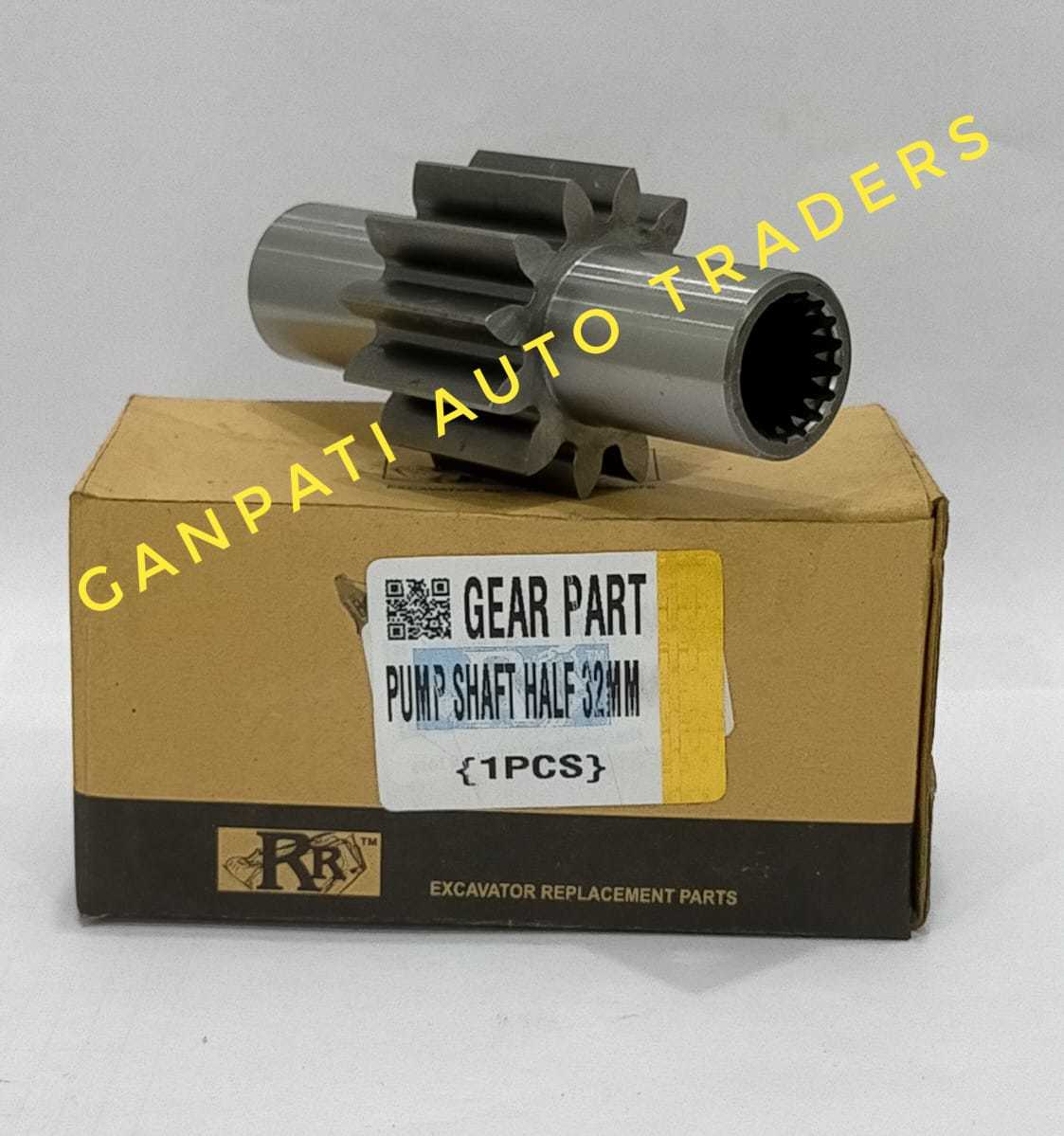 Jcb Pump Shaft Half (32mm) - Steel, 70mm Length, 14 Teeth Spline | Durable, Precision Engineered, Jcb Compatible