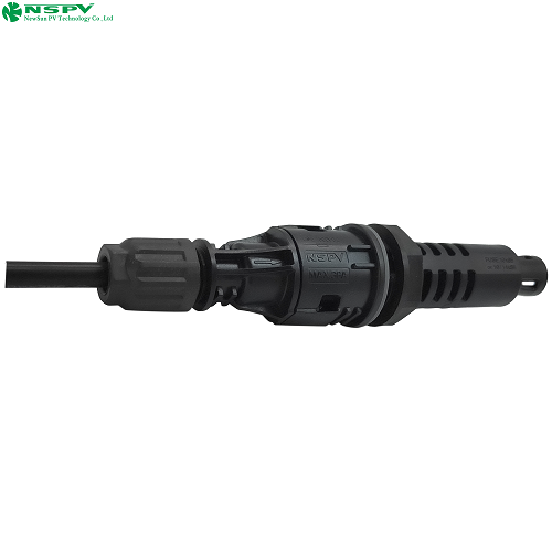 Ip68 Waterproof Solar Panel Fuse Connectors 1500Vdc 50A Tuv Pv Panel Fuse Connector 4Pfc Solar Inline Fuse Connector - Color: Black