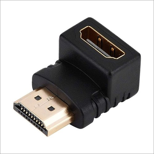 HDMI Male To Female Adapter - Metal, 90 Degree Angle Connector, Black | Ideal For Projectors, Gold Plated Contacts, Signal Integrity