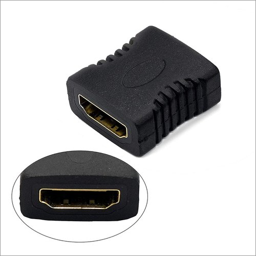 HDMI Extender Female To Female Coupler Adapter - Metal Construction, Black Color | Compatible With Projectors, High-Durability Design
