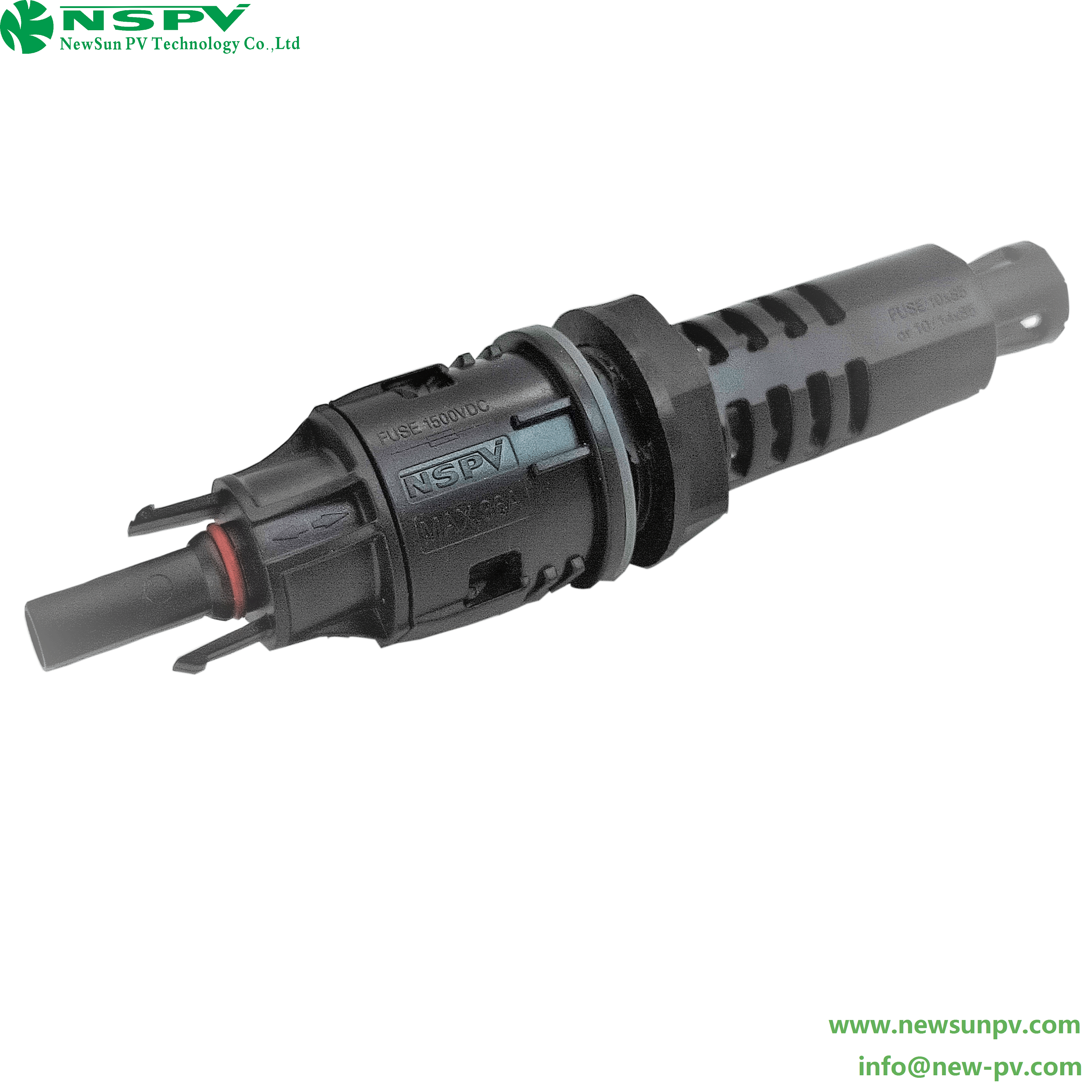 Black Nspv 1500vdc Tuv Certified Solar Panel Fuse Inline Connector Female End 50a