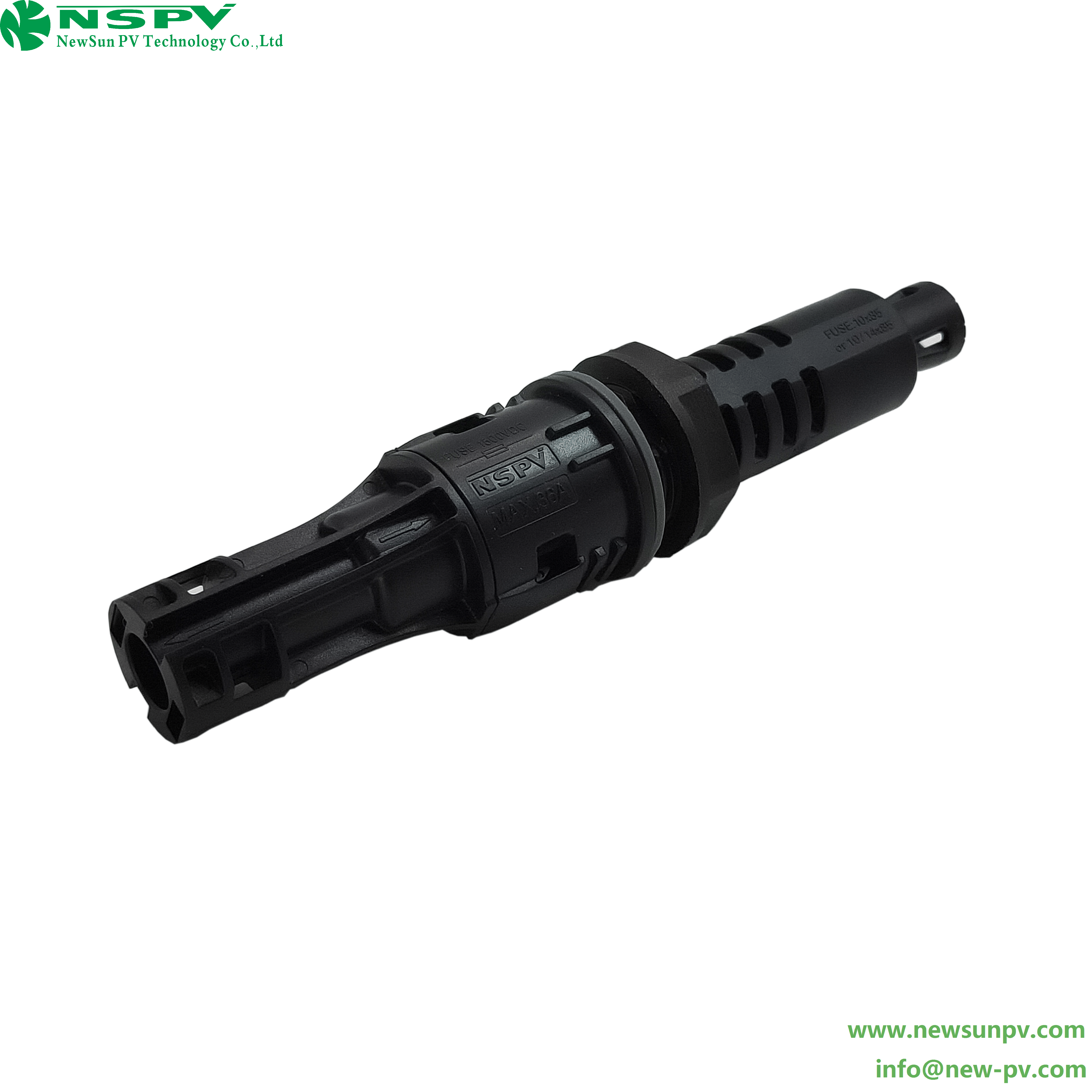 Black Tuv Certified Solar Panel Fuse Connector Male End For Solar Combiner Box