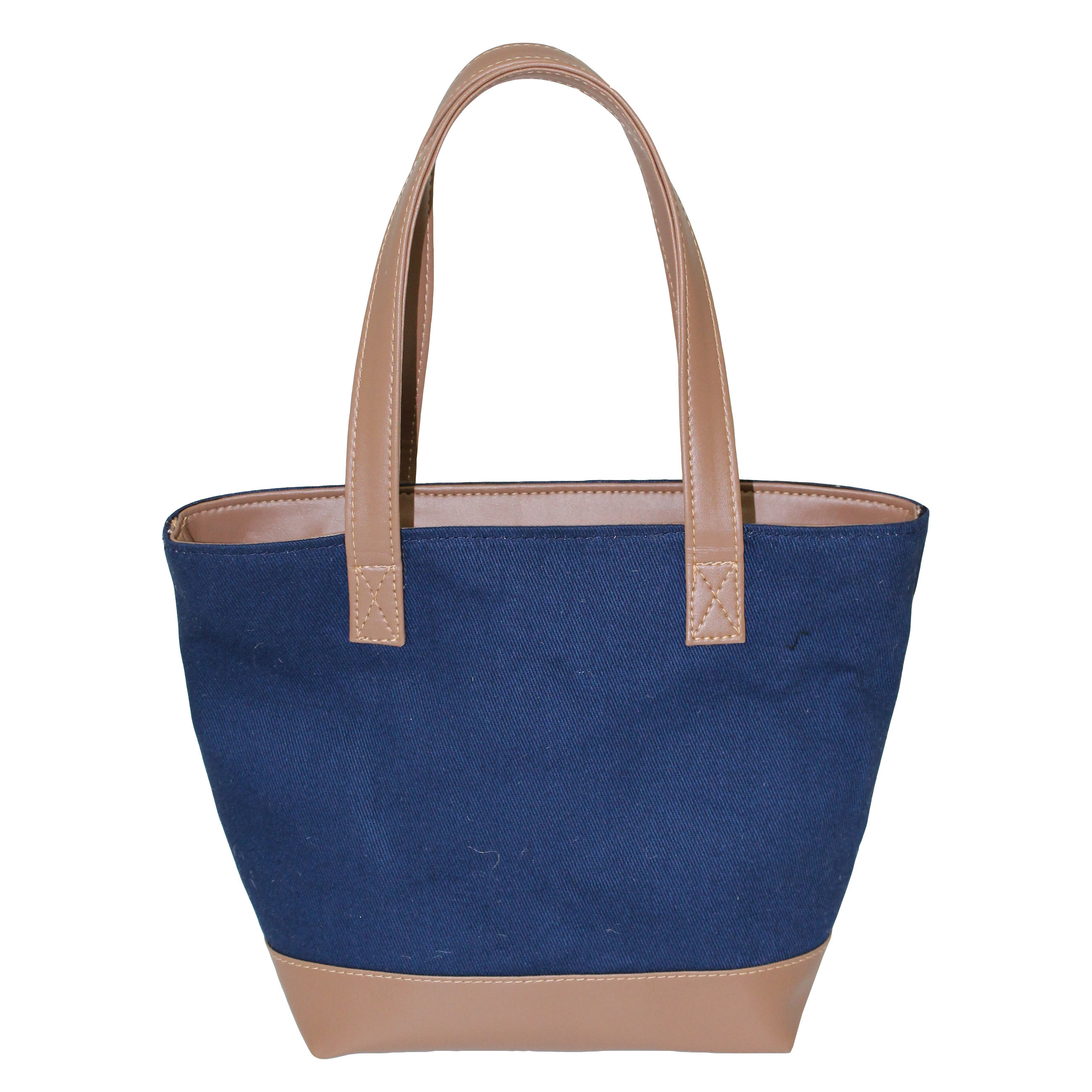 Customized Inside Polyester Lining With Pu Handle 12 Oz Dyed Canvas Tote Bag