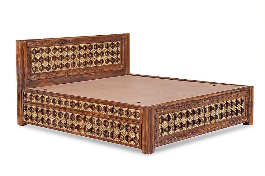 Crafted Wooden Double Bed