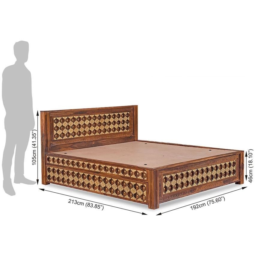 Crafted Wooden Double Bed