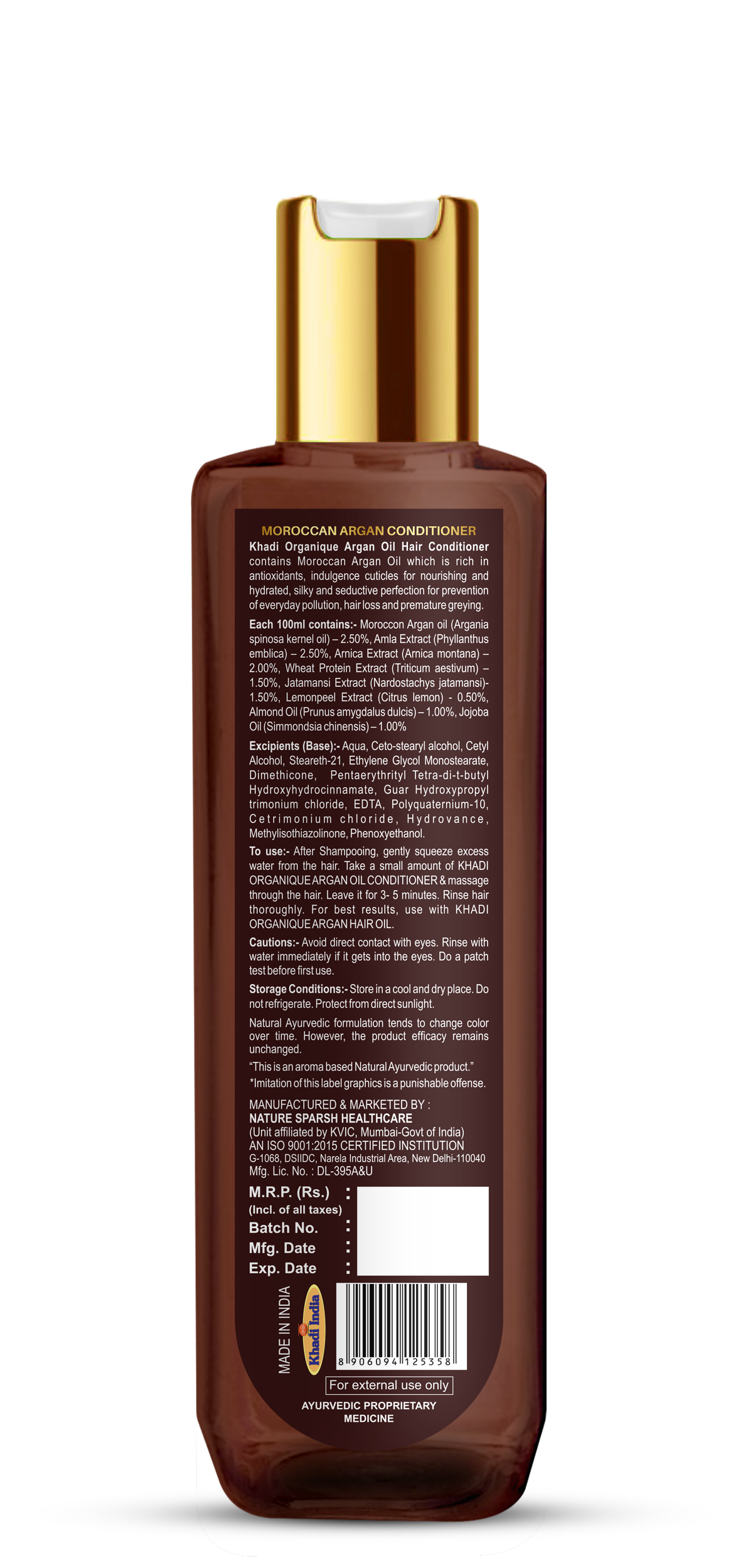 Moroccan Argan Oil Conditioner - Argan Oil Infused, 3-year Shelf Life, Reduces Hair Loss, Smoothens Strands, Straightening Effect