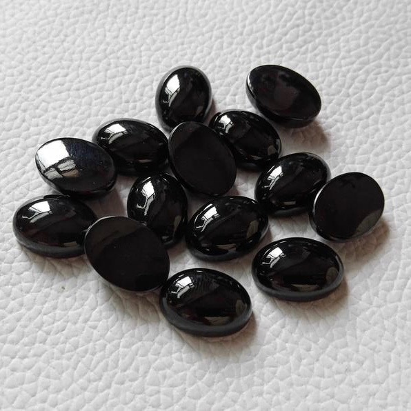 9x11mm Black Onyx Oval Cabochon Loose Gemstones Grade: Aaa