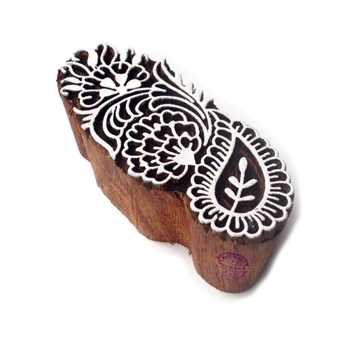 फ्लोरल वुडन ब्लॉक प्रिंटिंग स्टैम्प कोर सामग्री: लकड़ी