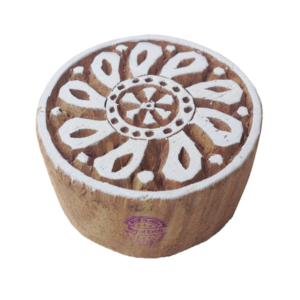 Religious Round Wooden Block Printing Stamps Core Material: Wood