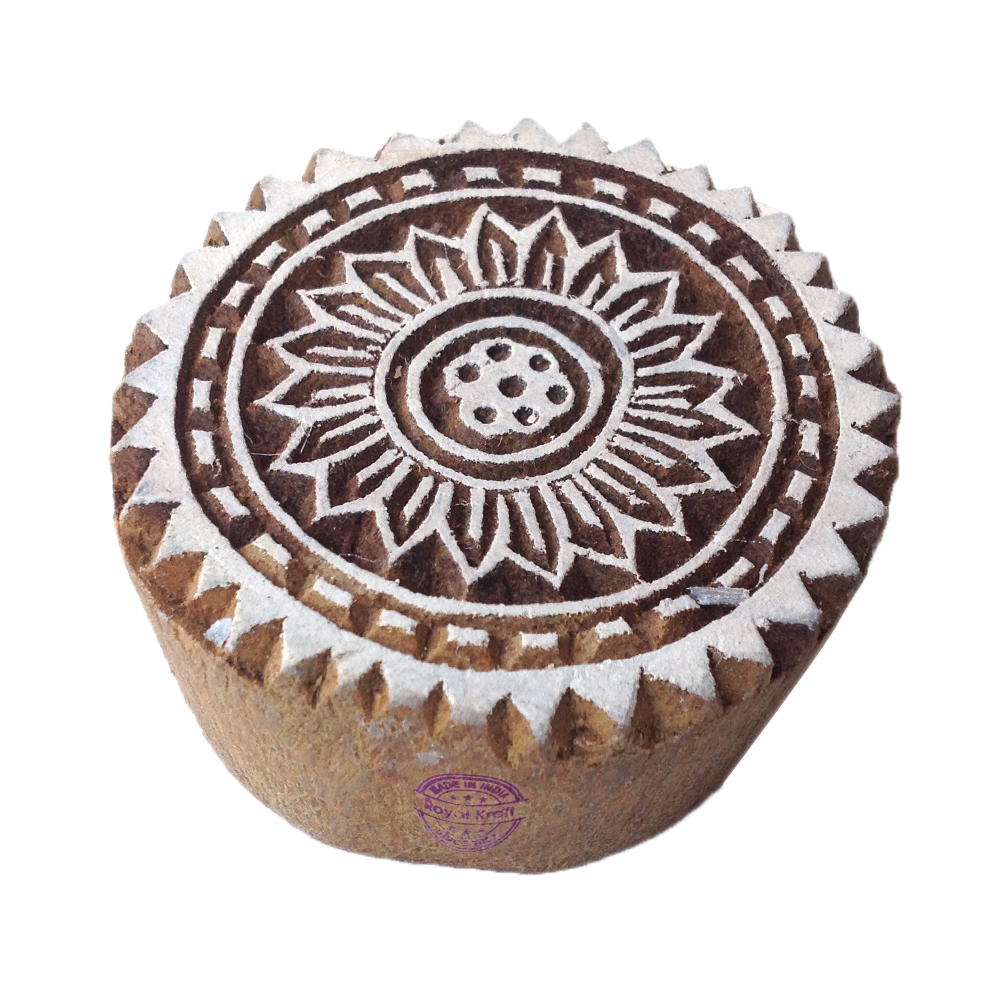 Religious Round Wooden Block Printing Stamps Core Material: Wood
