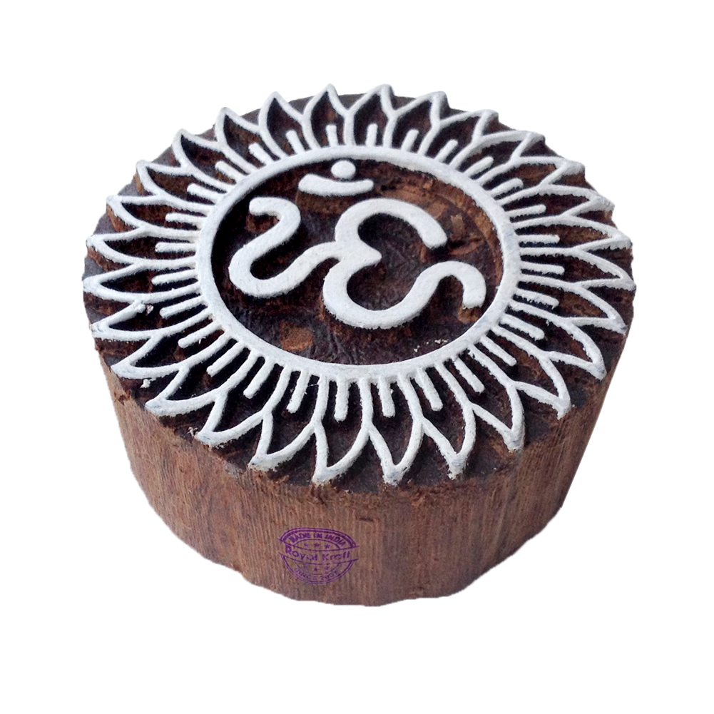 Religious Round Wooden Block Printing Stamps Core Material: Wood