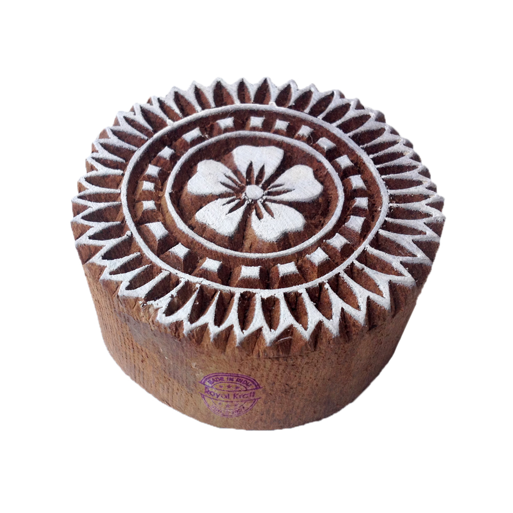Religious Round Wooden Block Printing Stamps Core Material: Wood
