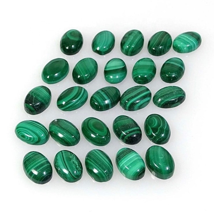 7x9mm Malachite Oval Cabochon Loose Gemstones Grade: Aaa
